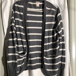 Mossimo striped open cardigan sweater XXL gray